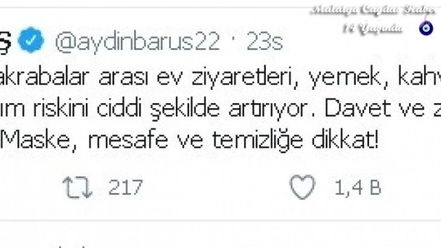 Vali Baruş, davet ziyaretlerinden uzak durulmasını önerdi