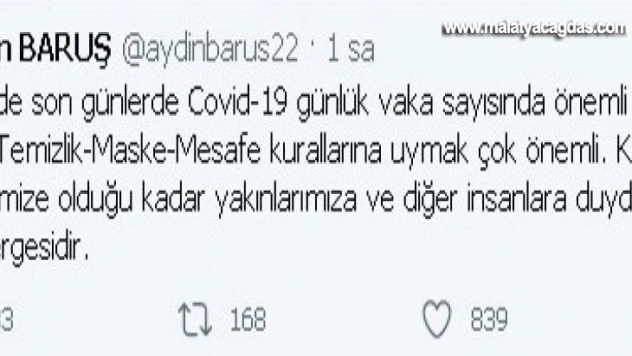 Vali Baruş'tan Covid-19 uyarısı