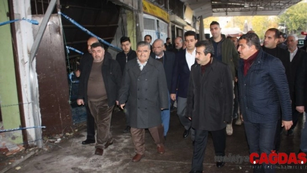 Vali Güzeloğlu patlamanın yaşandığı halde incelemelerde bulundu