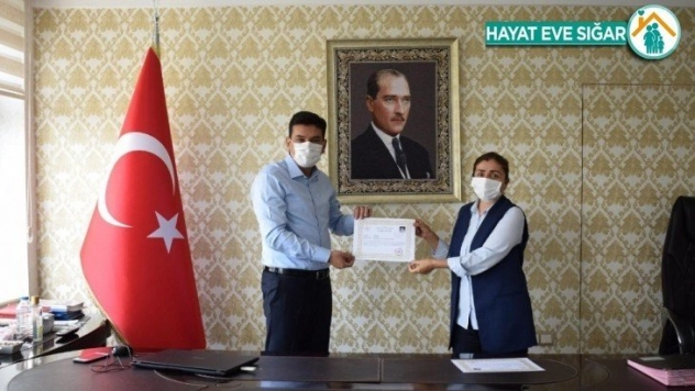 Vefa Sosyal Destek Gurubuna teşekkür belgesi