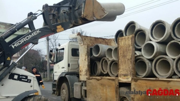 Yağmur suyu ana hat çalışması başladı