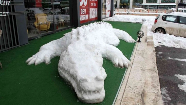 Yapımı 6 saat sürdü 11 metre uzunluğunda, görenler dönüp  bir daha baktı