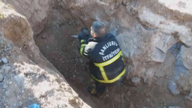 Yavru köpek kanalizasyon borusuna sıkıştı