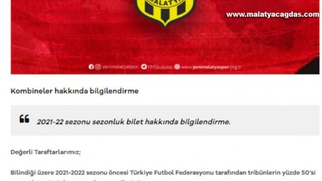 Yeni Malatyaspor'dan kombine açıklaması