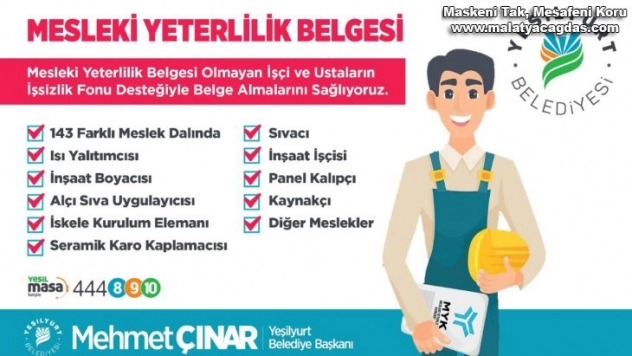 143 meslek çalışanına mesleki yeterlilik belgesi kazandırıyor