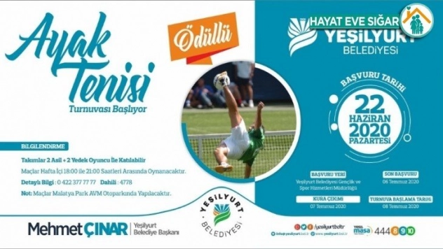 Ayak tenisi turnuvasıyla sporseverlerle buluşacak