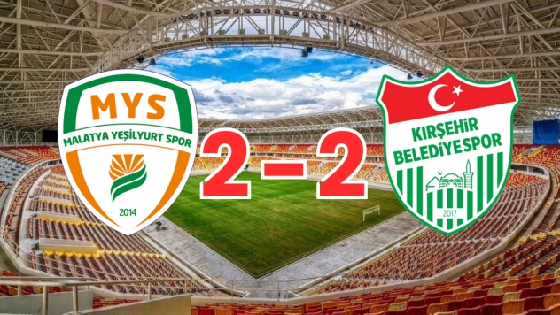 Yeşilyurt Belediyespor uzatmalarda beraberliği kurtardı