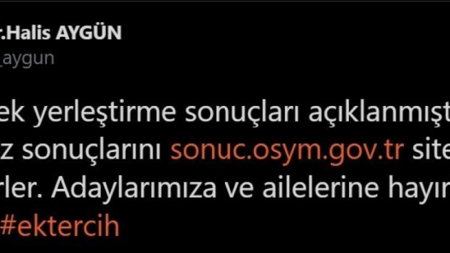 YKS ek yerleştirme sonuçları açıklandı