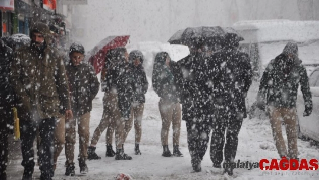 Yüksekova'da lapa lapa kar yağışı