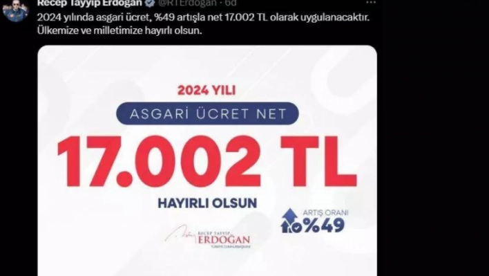 2024 yılında geçerli olacak net asgari ücret 17 bin 2 lira oldu