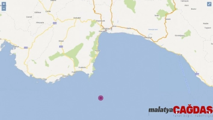 Akdeniz açıklarında 3.5 büyüklüğünde deprem