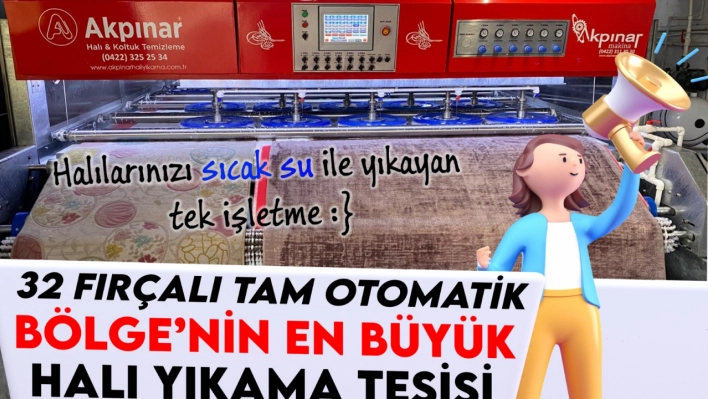 Akpınar Halı Yıkama'dan halkının yanında Halısını Getirene 25 TL'ye Yıkatıyor