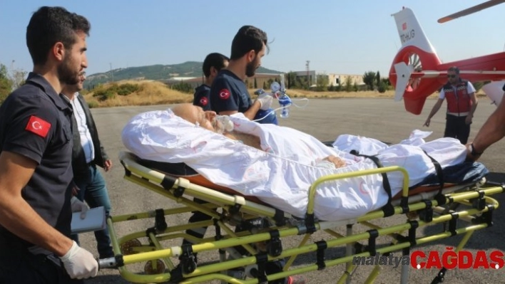 Ambulans helikopter 81 yaşındaki hasta için havalandı