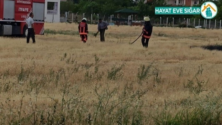 Anız yangını büyümeden kontrol altına alındı