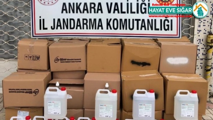 Ankara'da 657 litre kaçak dezenfektan ele geçirildi