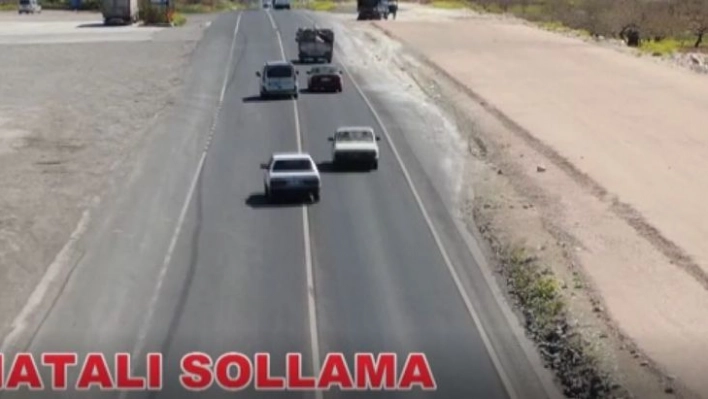 Araçların hatalı sollama ve kırmızı ışık ihlal anları kamerada