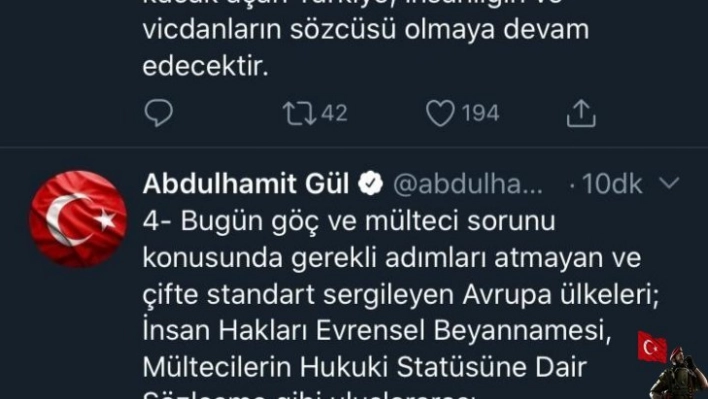 Bakan Gül'den Yunanistan'a 'mülteci' tepkisi