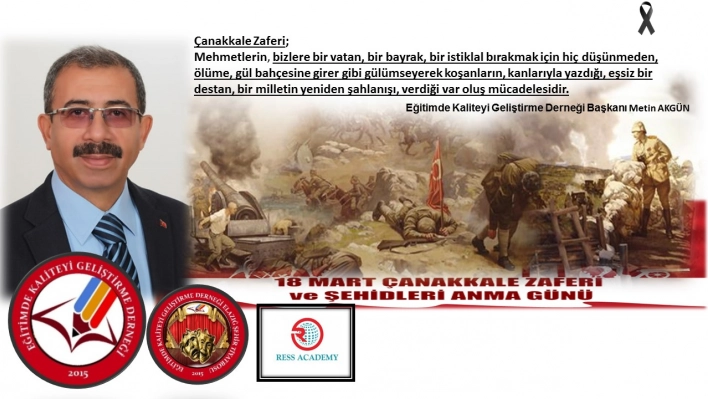 Başkan Akgün'den 18 Mart Çanakkale Zaferi Mesajı