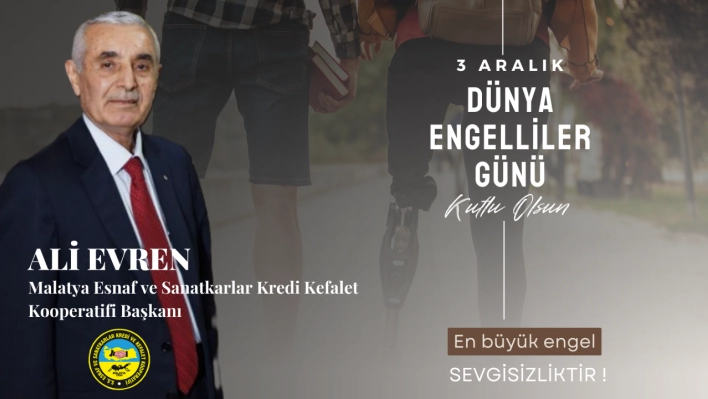 Başkan Evren: 3 Aralık Dünya Engelliler Günü Mesajı