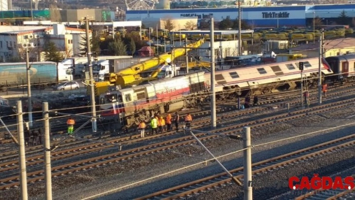 Başkent'te tren raydan çıktı