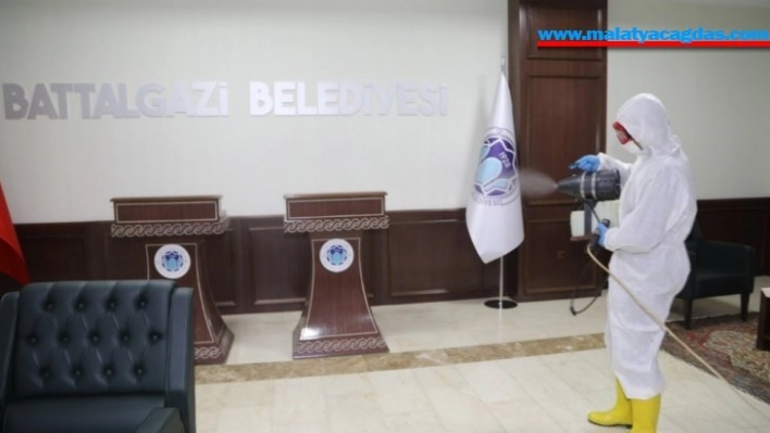 Battalgazi Belediye binası dezenfekte edildi