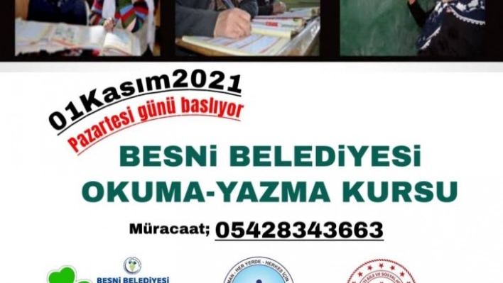 Besni Belediyesi yetişkinlere okuma yazma kursu açtı