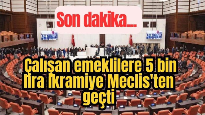 Çalışan Emekliye Müjde 5 Bin Lira Meclis'ten Geçti