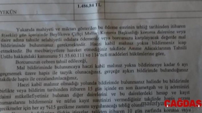 Çiftçiye haciz şoku