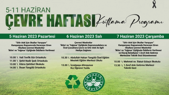 Daha Temiz Bir Elazığ İçin 'Çevre Haftası' Etkinlikleri Başlıyor