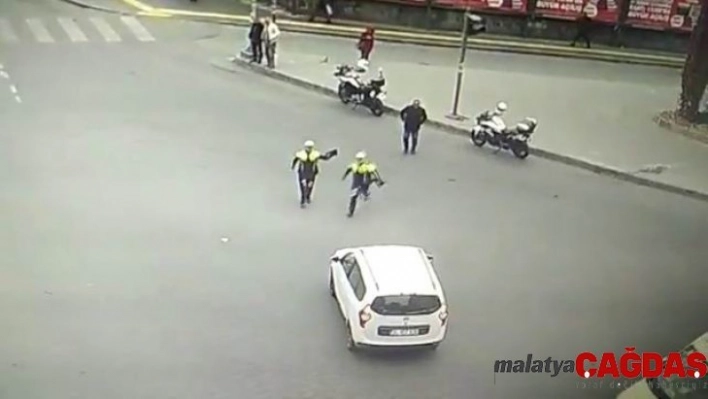 Dili boğazına kaçan sürücünün hayatını polis kurtardı