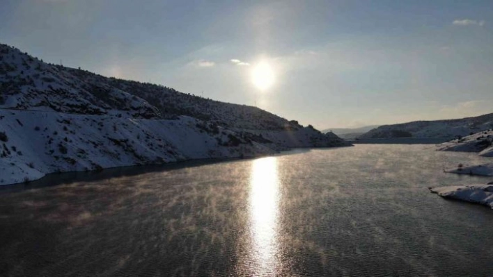 Dondurucu soğukta gün batımı görsel ziyafet sundu