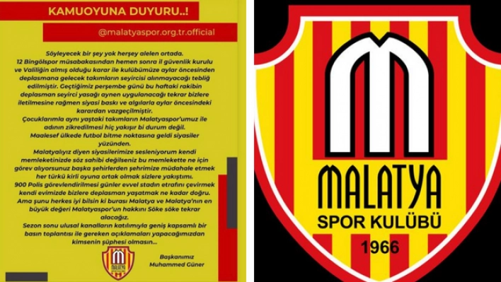 Efsane Malatyaspor Başkanından Kamuoyuna Açıklama!