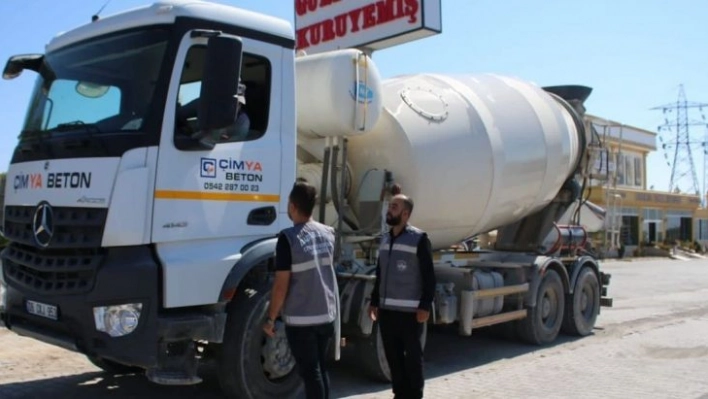 Elazığ Belediyesinden beton mikserlerine denetim