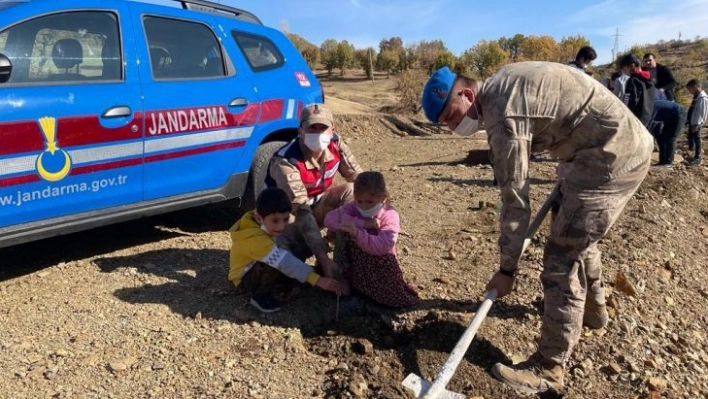 Elazığ'da  jandarma ekipleri bir günde 8 bin 300 fidan dikti