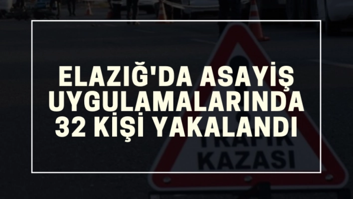 Elazığ'da asayiş uygulamalarında 32 kişi yakalandı