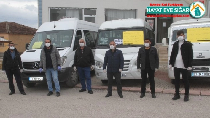 Elazığ'da minibüsçülerden,sağlık çalışanlarına destek