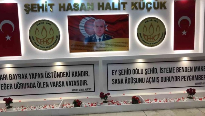 Elazığ'da şehidin adını taşıyan okulda, şehit için köşe yapıldı