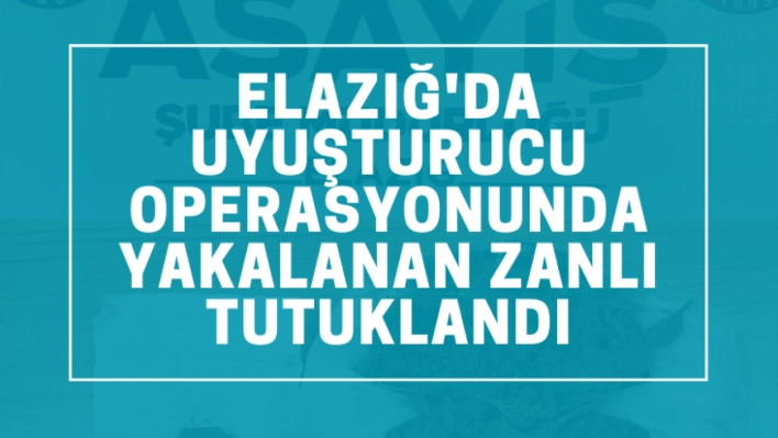 Elazığ'da uyuşturucu operasyonunda yakalanan zanlı tutuklandı