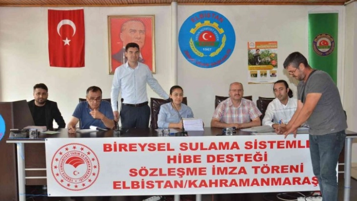 Elbistan'da 4,6 milyon liralık hibenin sözleşmeleri imzalandı