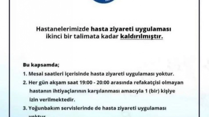 ERÜ hastaneleri ziyaretçi uygulamasını kaldırdı