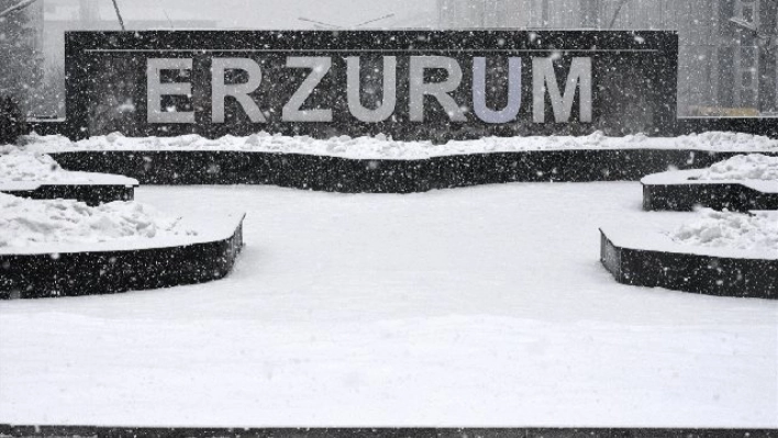 Erzurum'da kar yağışı etkili oluyor