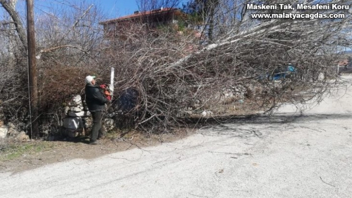 Gölbaşı ilçesinde çatılar uçtu, ağaçlar devrildi