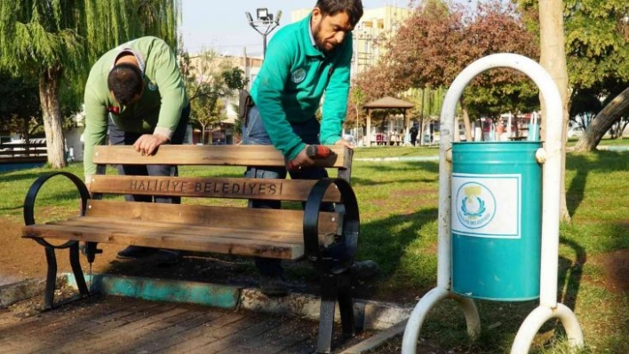 Haliliye'de parklarda yenileme çalışmaları