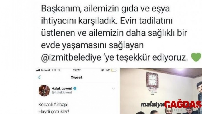 Haluk Levent ve AHBAP'tan İzmit Belediyesi'ne teşekkür