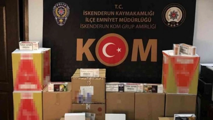 Hatay'da 180 bin adet gümrük kaçağı makaron ele geçirildi