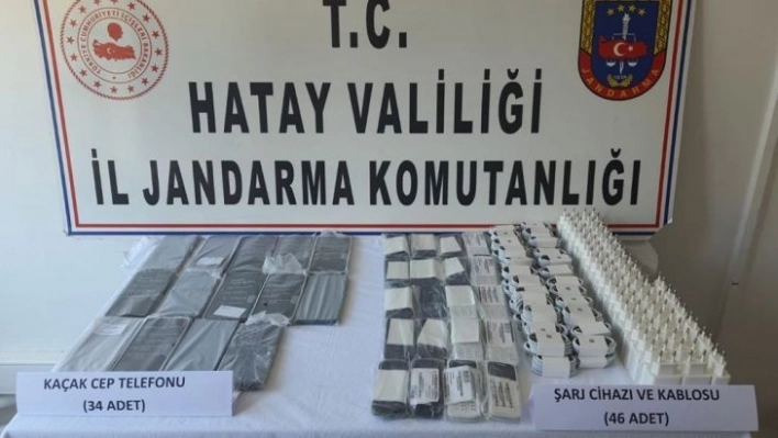 Hatay'da 34 adet kaçak cep telefonu ele geçirildi