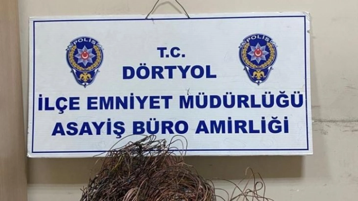 Hatay'da bakır kablo çalan şüpheliler suçüstü yakalandı