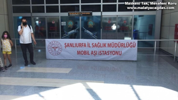 Havalimanına mobil aşı istasyonu kuruldu