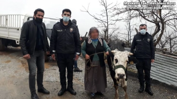 Hayvanı çalınan teyzenin yüzünü polis güldürdü