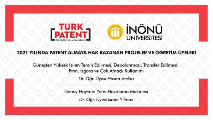 İki bilimsel araştırma projelerine patent